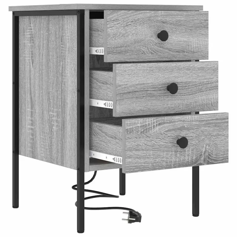 Šalia lovos spintelė 2 pcs Pilkas Sonoma 42 x 41 x 61 cm