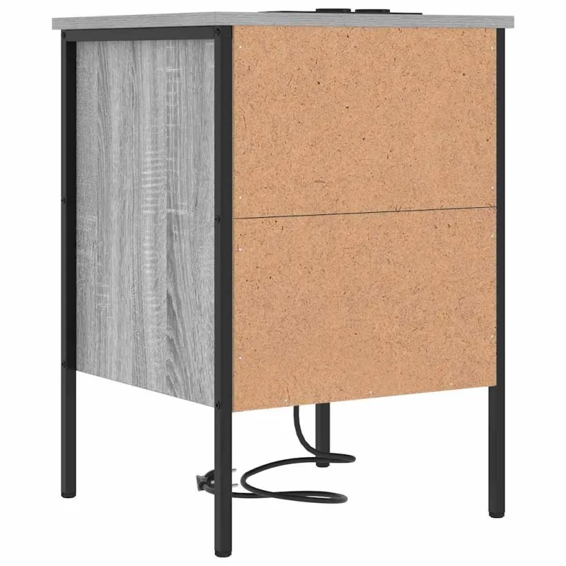 Šalia lovos spintelė 2 pcs Pilkas Sonoma 42 x 41 x 61 cm