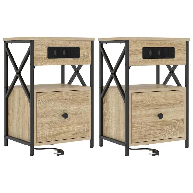 Šalia lovos spintelė 2 pcs Sonoma ąžuolas 40 x 31 x 60 cm