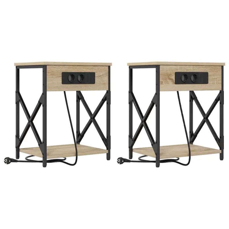 Šalia lovos spintelė 2 pcs Sonoma ąžuolas 41 x 31 x 51 cm