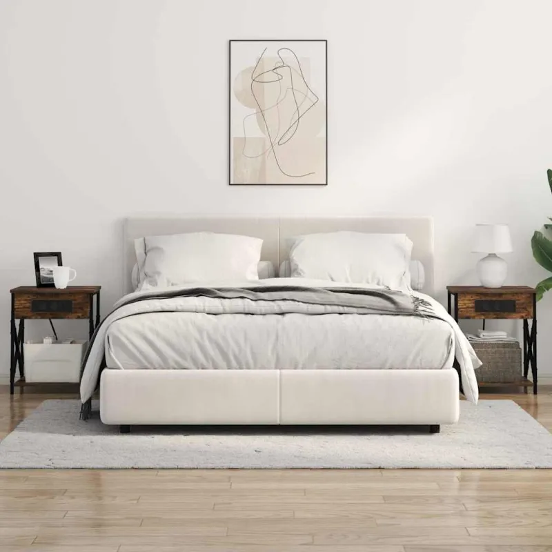 Šalia lovos spintelė 2 pcs Rūkyta ąžuolas 41 x 31 x 51 cm