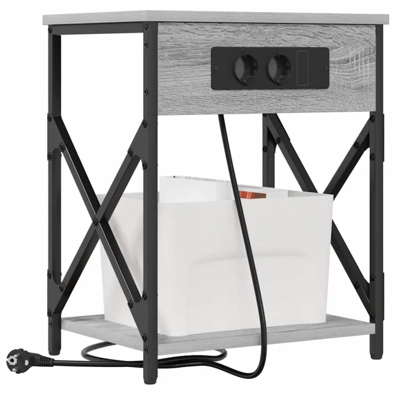 Šalia lovos spintelė 2 pcs Pilkas Sonoma 41 x 31 x 51 cm