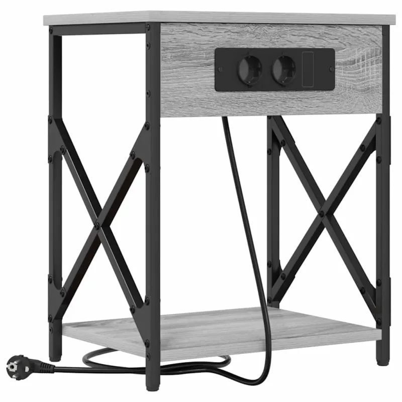 Šalia lovos spintelė 2 pcs Pilkas Sonoma 41 x 31 x 51 cm