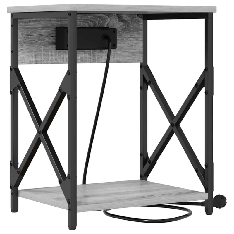 Šalia lovos spintelė 2 pcs Pilkas Sonoma 41 x 31 x 51 cm
