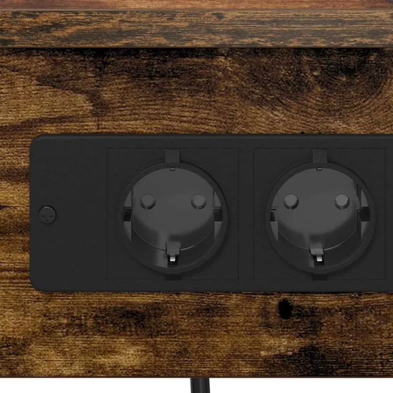 Šalia lovos spintelė 2 pcs Rūkyta ąžuolas 41 x 31 x 51 cm