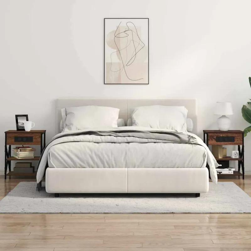 Šalia lovos spintelė 2 pcs Rudas ąžuolas 41 x 31 x 51 cm