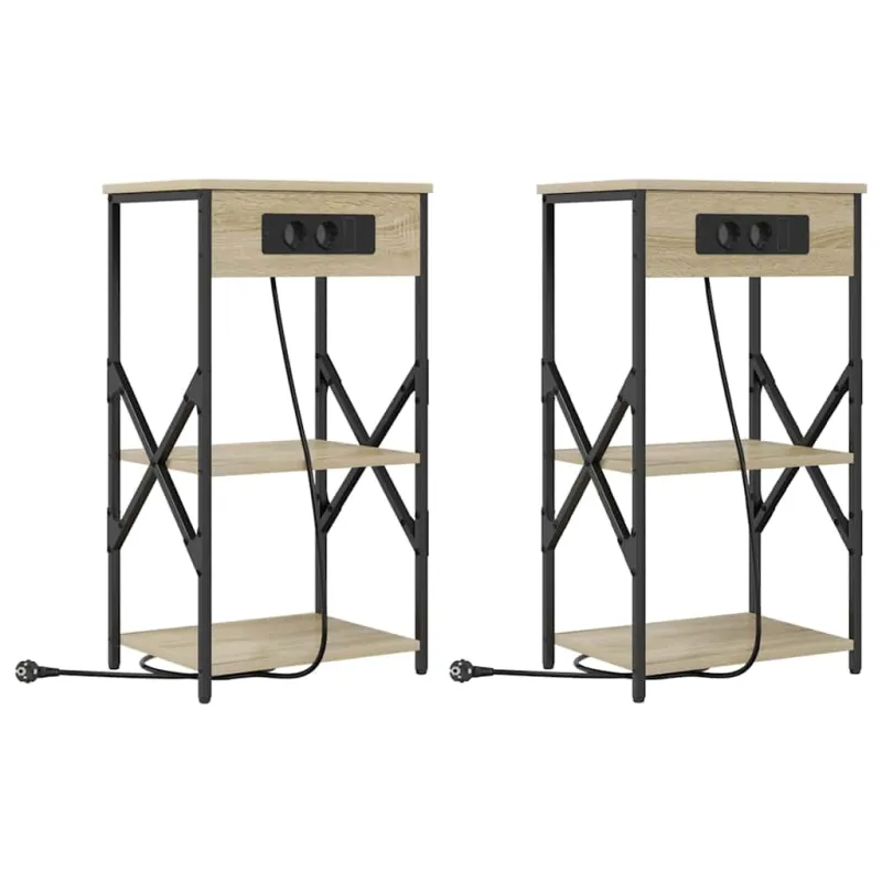 Šalia lovos spintelė 2 pcs Sonoma ąžuolas 41 x 31 x 76 cm