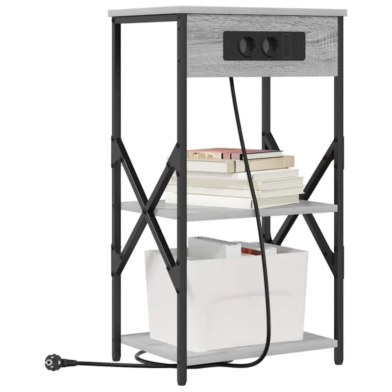 Šalia lovos spintelė su lentyna Pilkas Sonoma 41 x 31 x 76 cm