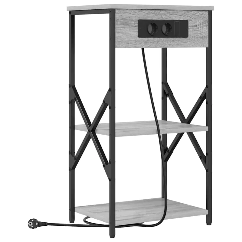 Šalia lovos spintelė 2 pcs Pilkas Sonoma 41 x 31 x 76 cm