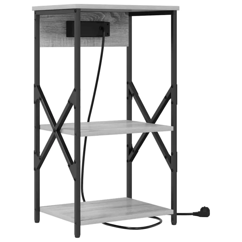 Šalia lovos spintelė 2 pcs Pilkas Sonoma 41 x 31 x 76 cm
