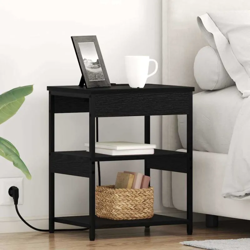Šalia lovos spintelė Juodas ąžuolas 41 x 31 x 51 cm