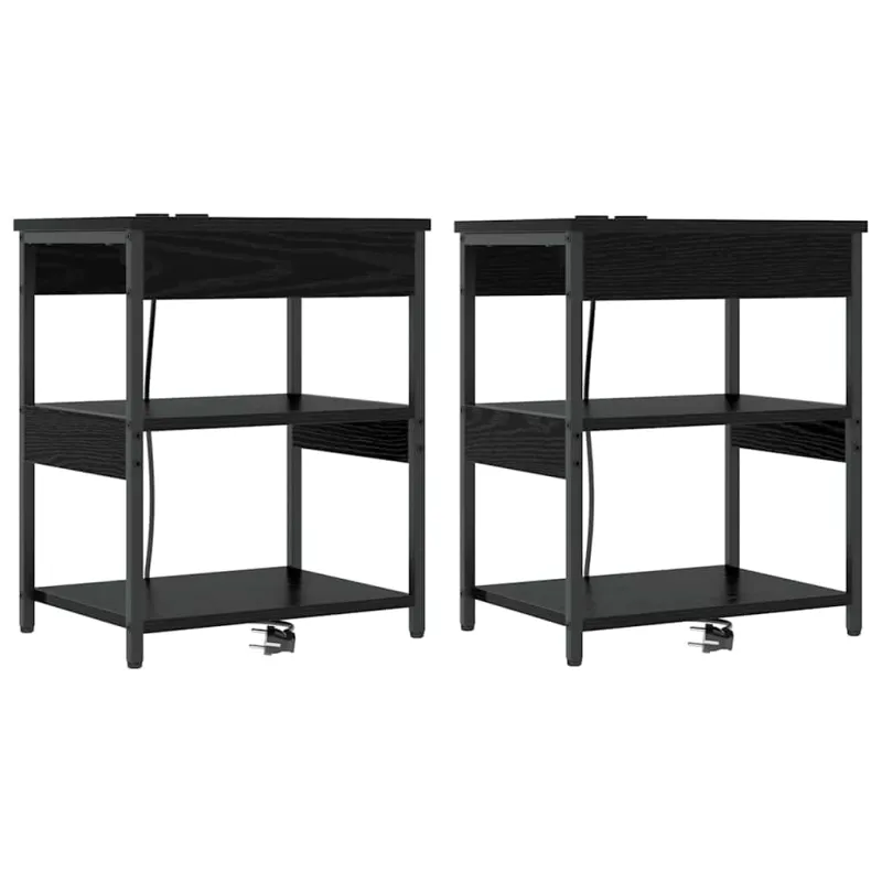 Šalia lovos spintelė 2 pcs Juodas ąžuolas 41 x 31 x 51 cm