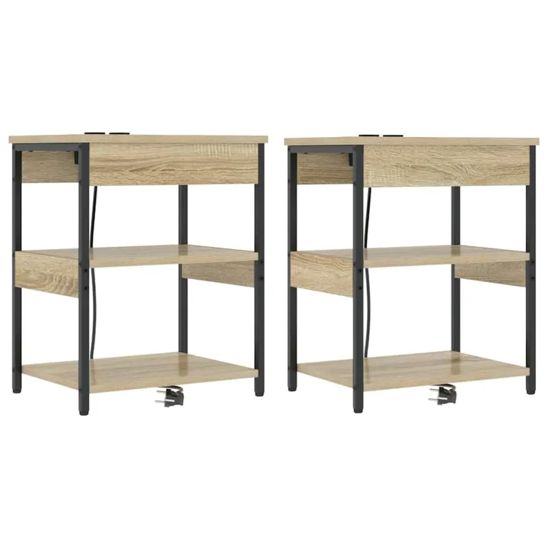 Šalia lovos spintelė 2 pcs Sonoma ąžuolas 41 x 31 x 51 cm