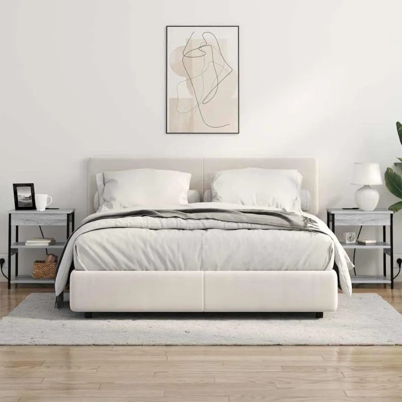 Šalia lovos spintelė 2 pcs Pilkas Sonoma 41 x 31 x 51 cm