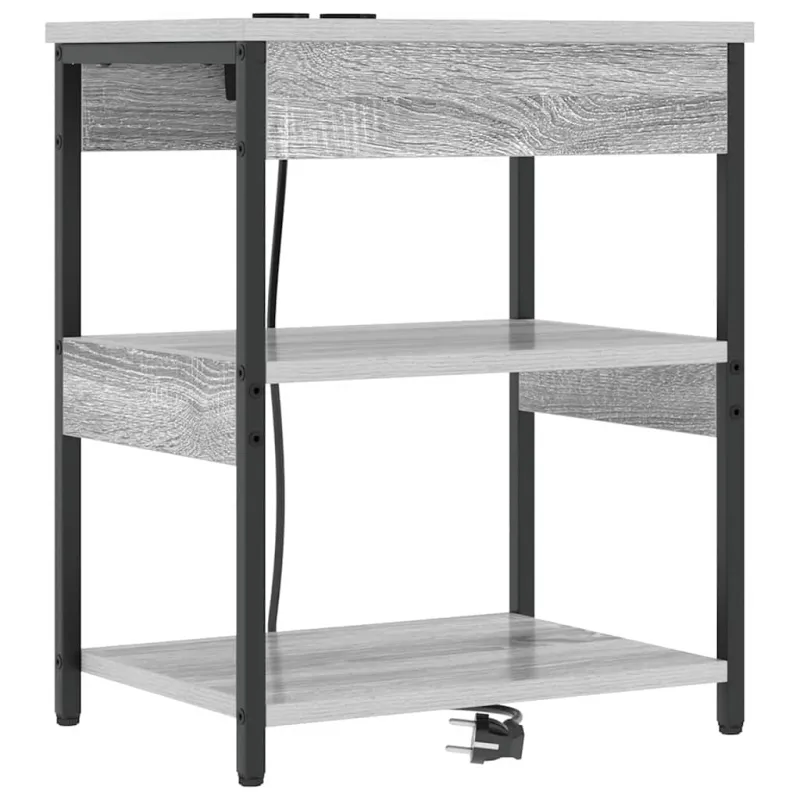 Šalia lovos spintelė 2 pcs Pilkas Sonoma 41 x 31 x 51 cm