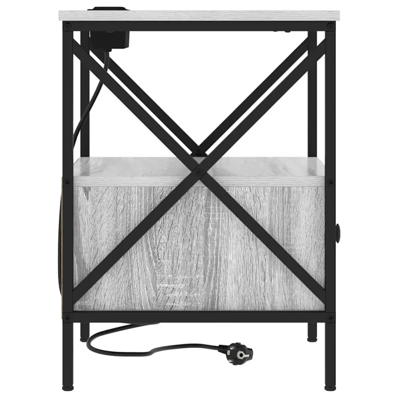 Šalia lovos spintelė 2 pcs Pilkas Sonoma 41,5 x 40,5 x 55 cm