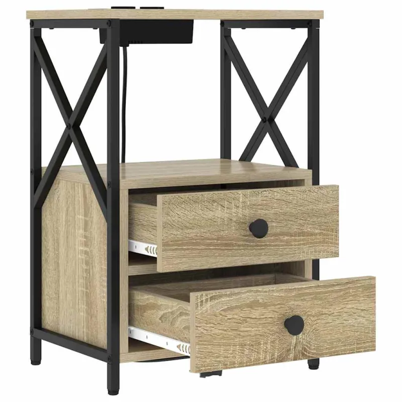 Šalia lovos spintelė 2 pcs Sonoma ąžuolas 40 x 31 x 60 cm