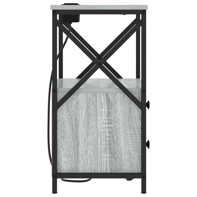Šalia lovos spintelė 2 pcs Pilkas Sonoma 40 x 31 x 60 cm