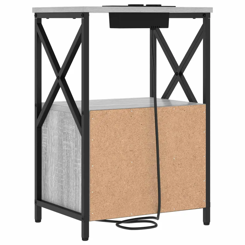 Šalia lovos spintelė 2 pcs Pilkas Sonoma 40 x 31 x 60 cm