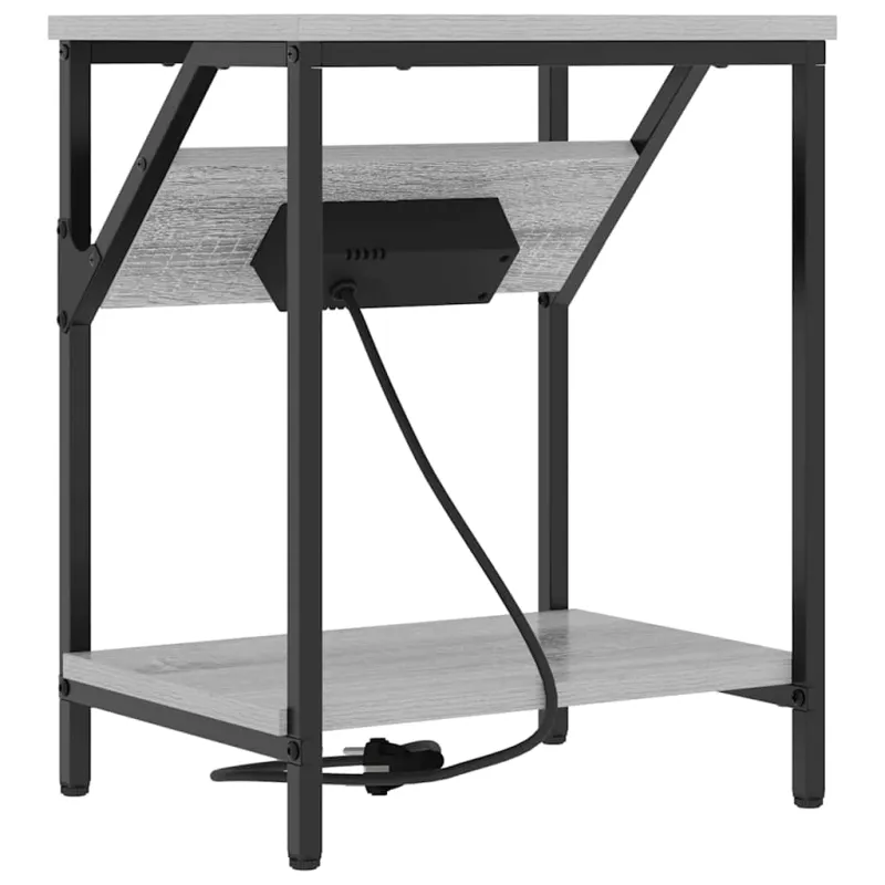 Šalia lovos spintelė 2 pcs Pilkas Sonoma 38 x 30 x 48 cm