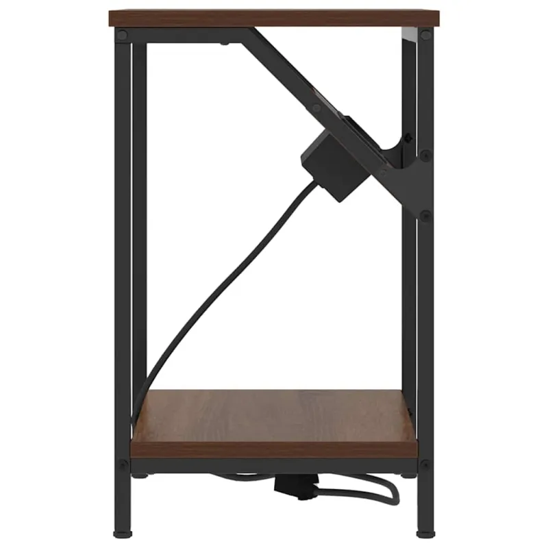 Šalia lovos spintelė 2 pcs Rudas ąžuolas 38 x 30 x 48 cm