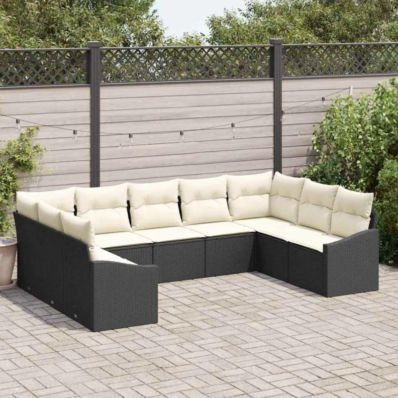 Sofokokonaisuus tyynyn kanssa, 9 osaa, Musta polyrataska