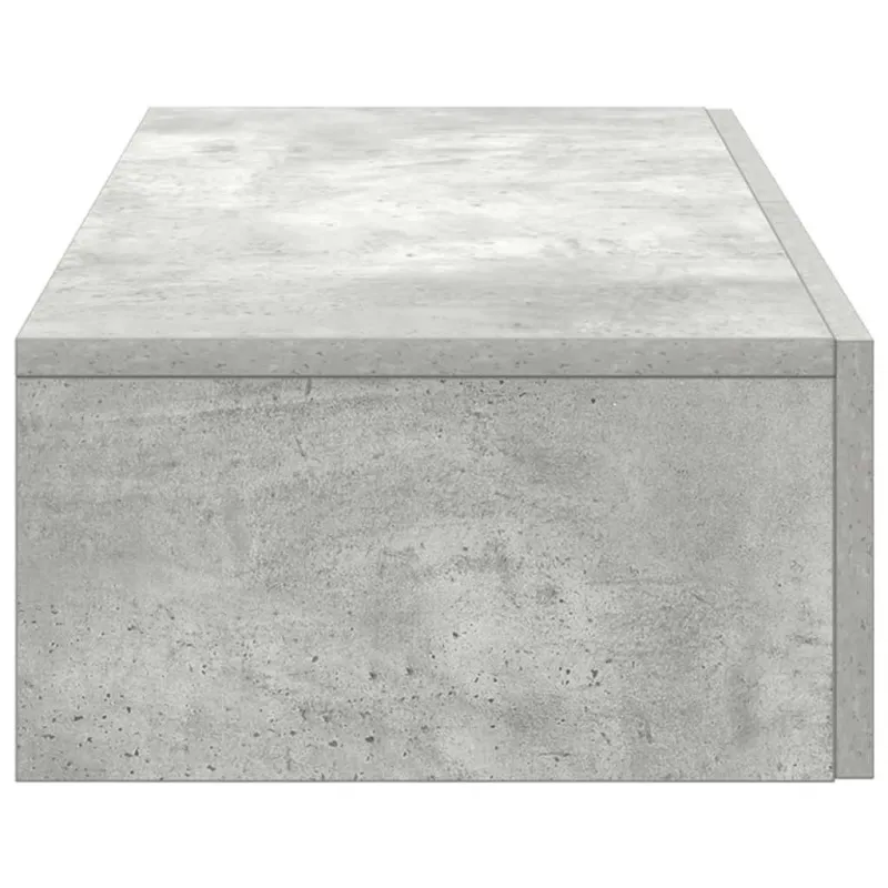 Sieninė lentyna su stalčiais, betono pilka, 80x33x17cm