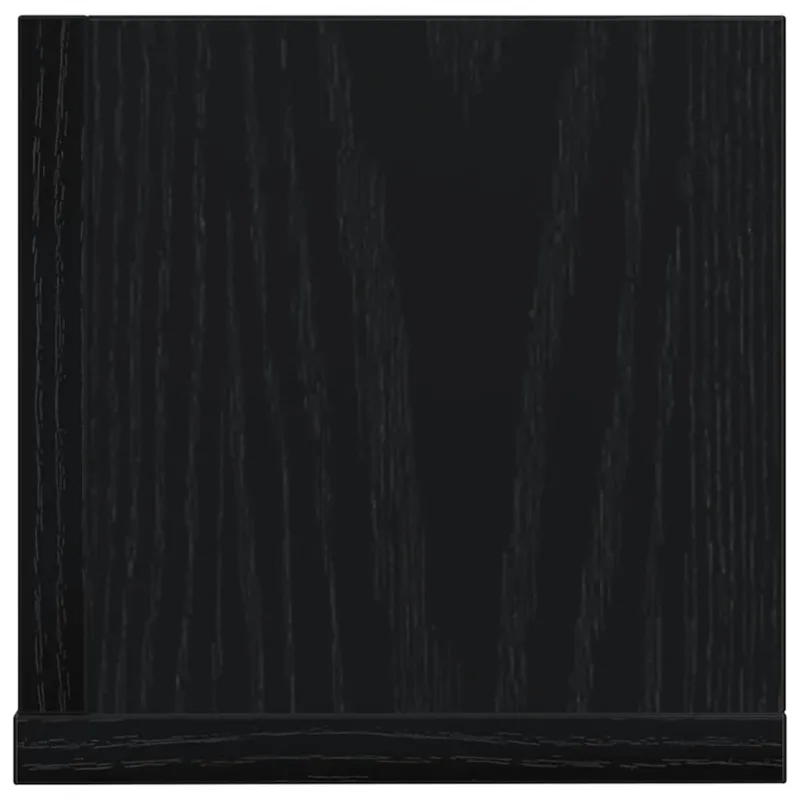 Sieninės lentynos, 2vnt., juodos, 75x16,5x16,5cm, mediena