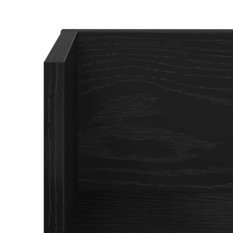 Sieninės lentynos, 2vnt., juodos, 75x16,5x16,5cm, mediena