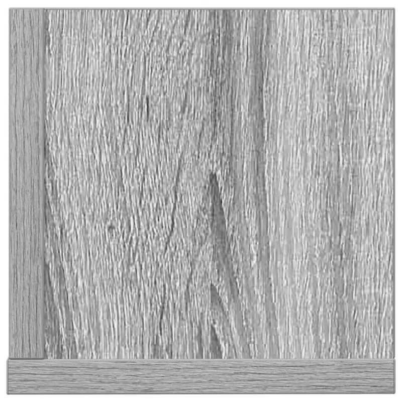 Sieninės lentynos, 2vnt., pilkos, 75x16,5x16,5cm, mediena