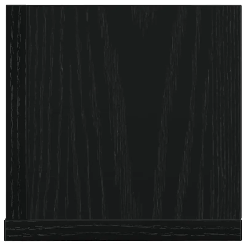Sieninės lentynos, 2vnt., juodos, 100x16,5x16,5cm, mediena