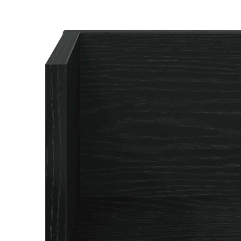 Sieninės lentynos, 2vnt., juodos, 100x16,5x16,5cm, mediena