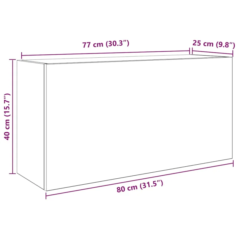 Sieninė vonios kambario spintelė, baltos, 80x25x40cm, mediena