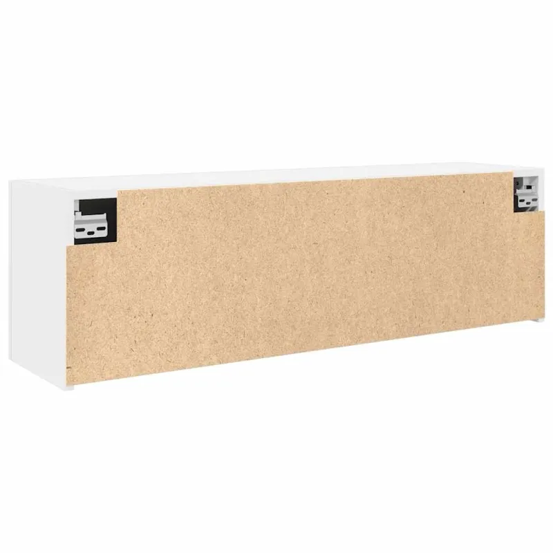 Sieninė vonios kambario spintelė, baltos, 100x25x30cm, mediena