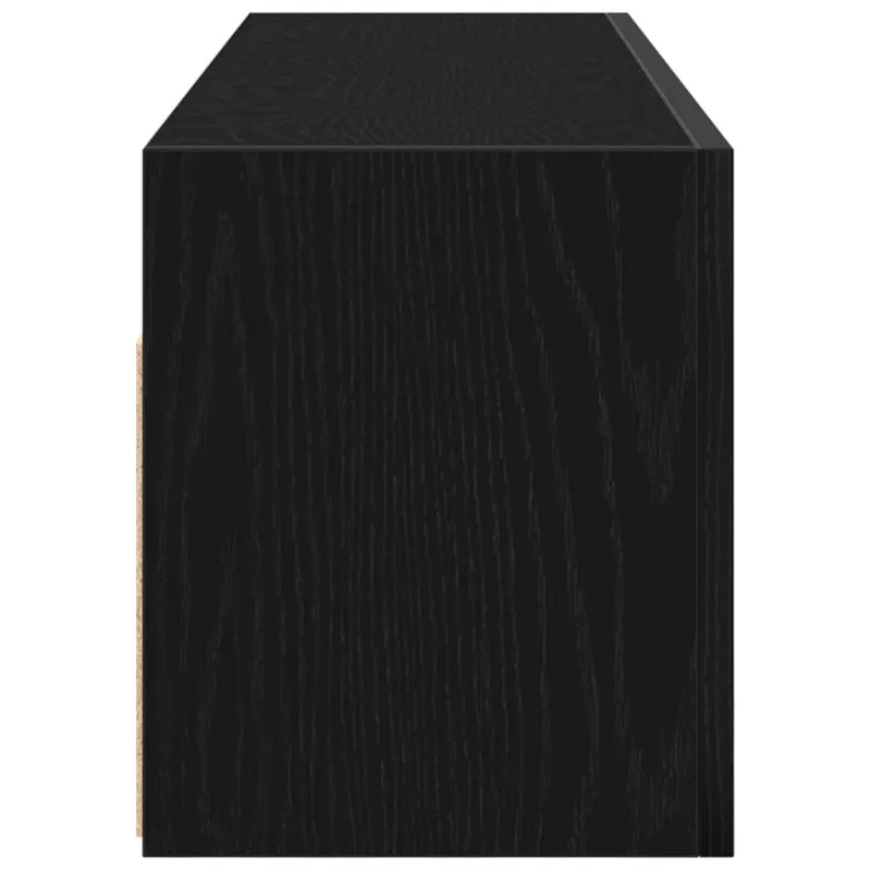 Sieninė vonios kambario spintelė, juodos, 100x25x30cm, mediena