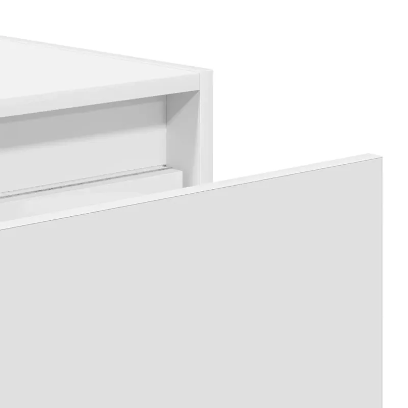 Prie sienos montuojama naktinė spintelė su LED, balta
