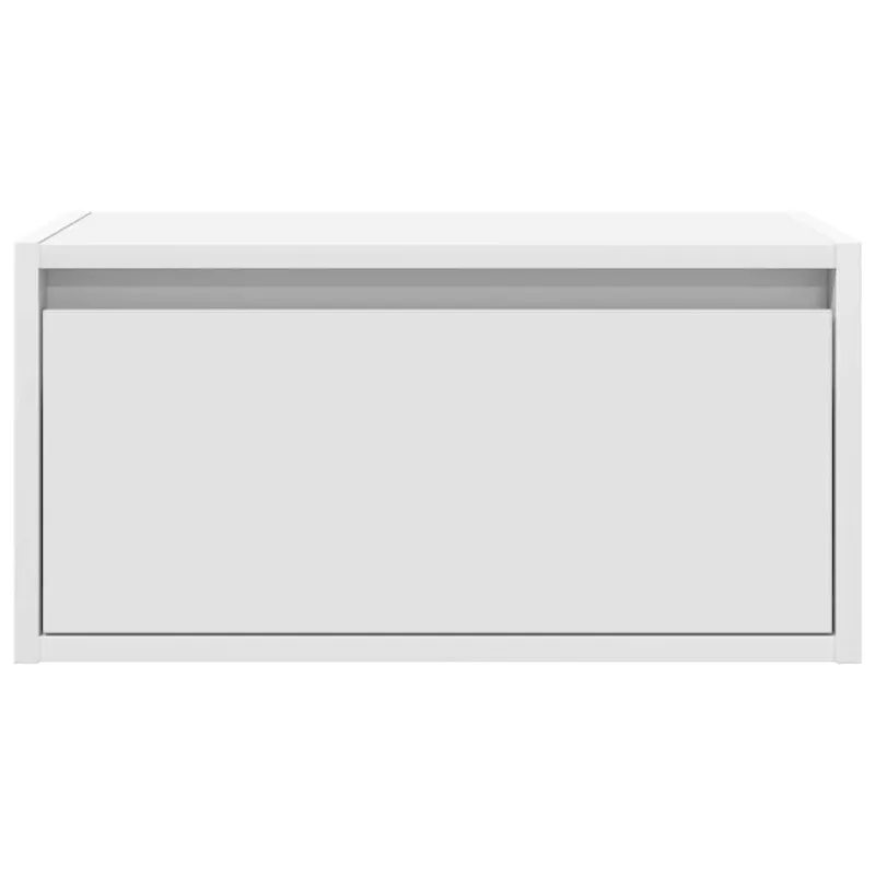 Sieninės naktinės spintelės su LED, 2vnt., baltos
