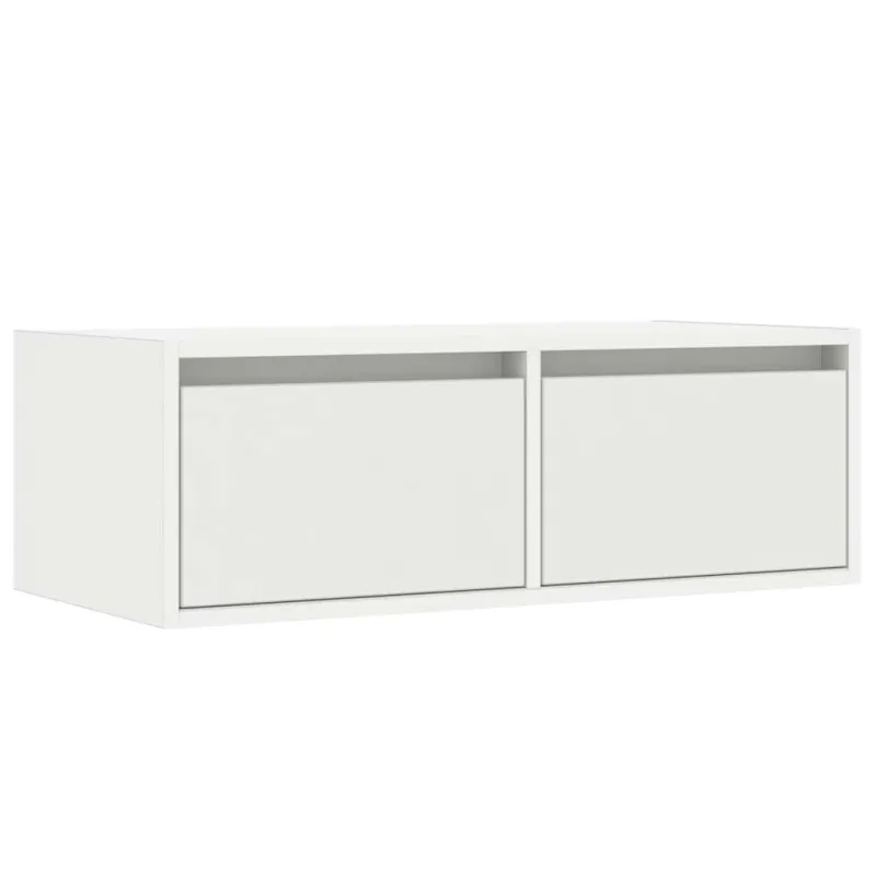 Televizoriaus spintelė su LED apšvietimu, balta, 75x35,5x25 cm