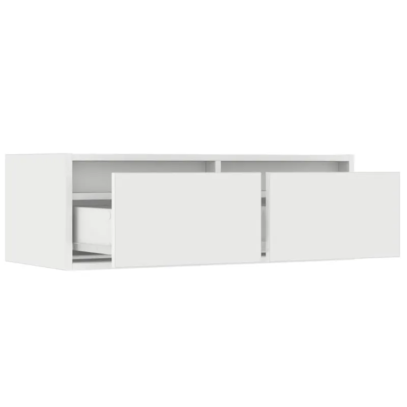Televizoriaus spintelė su LED apšvietimu, balta, 75x35,5x25 cm