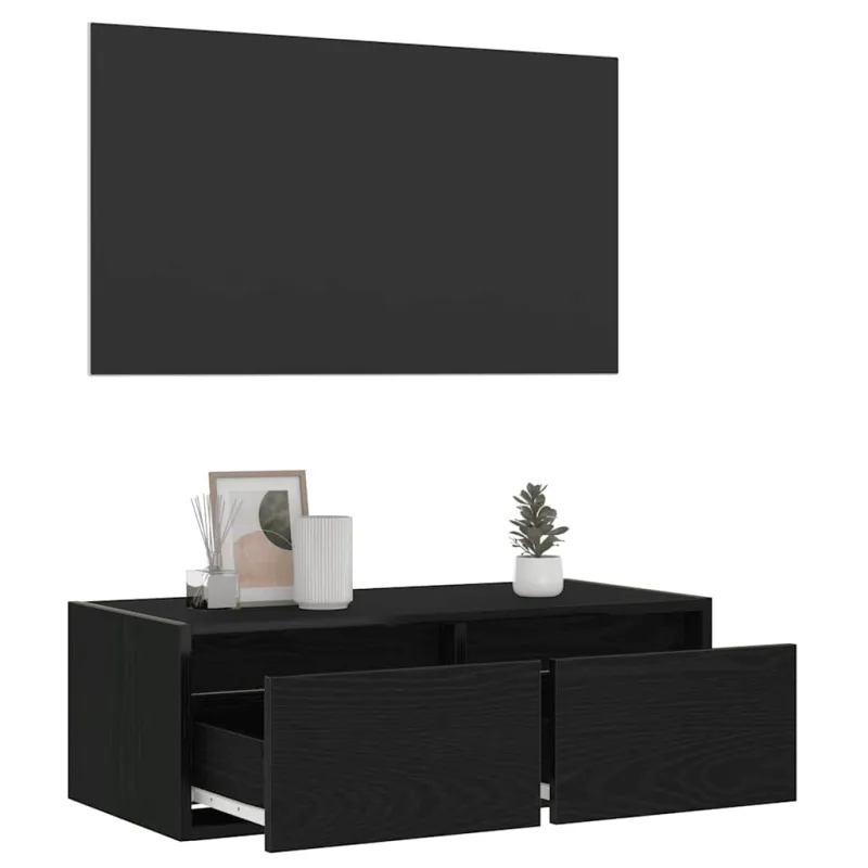 Televizoriaus spintelė su LED apšvietimu, 75x35,5x25 cm