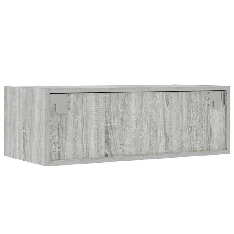 Televizoriaus spintelė su LED, pilka ąžuolo, 75x35,5x25 cm