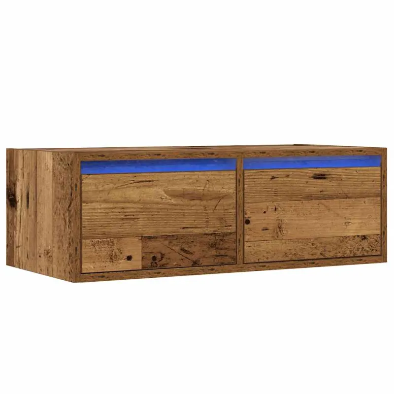 Televizoriaus spintelė su LED, medienos, 75x35,5x25 cm