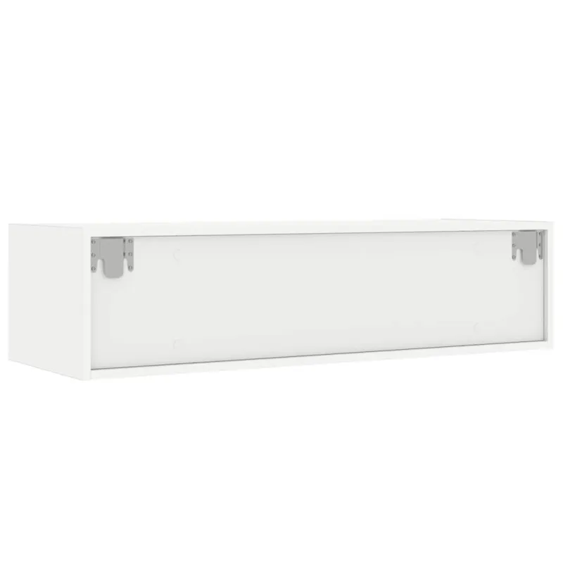 Televizoriaus spintelė su LED apšvietimu, balta, 100X35,5x25 cm