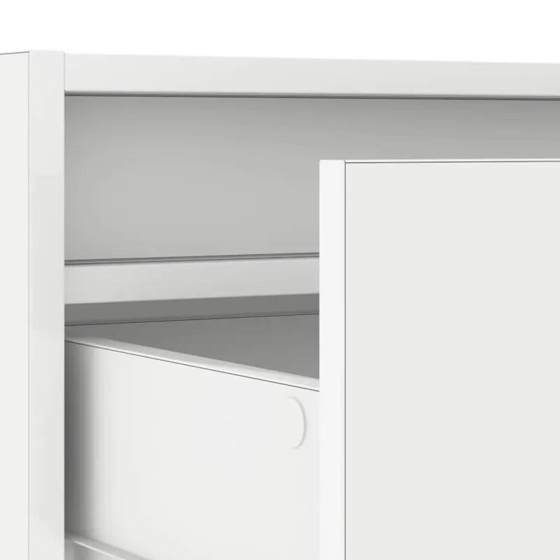 Televizoriaus spintelė su LED apšvietimu, balta, 100X35,5x25 cm