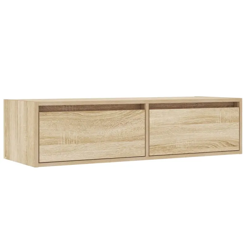 Televizoriaus spintelė su LED apšvietimu, ąžuolo, 100X35,5x25cm