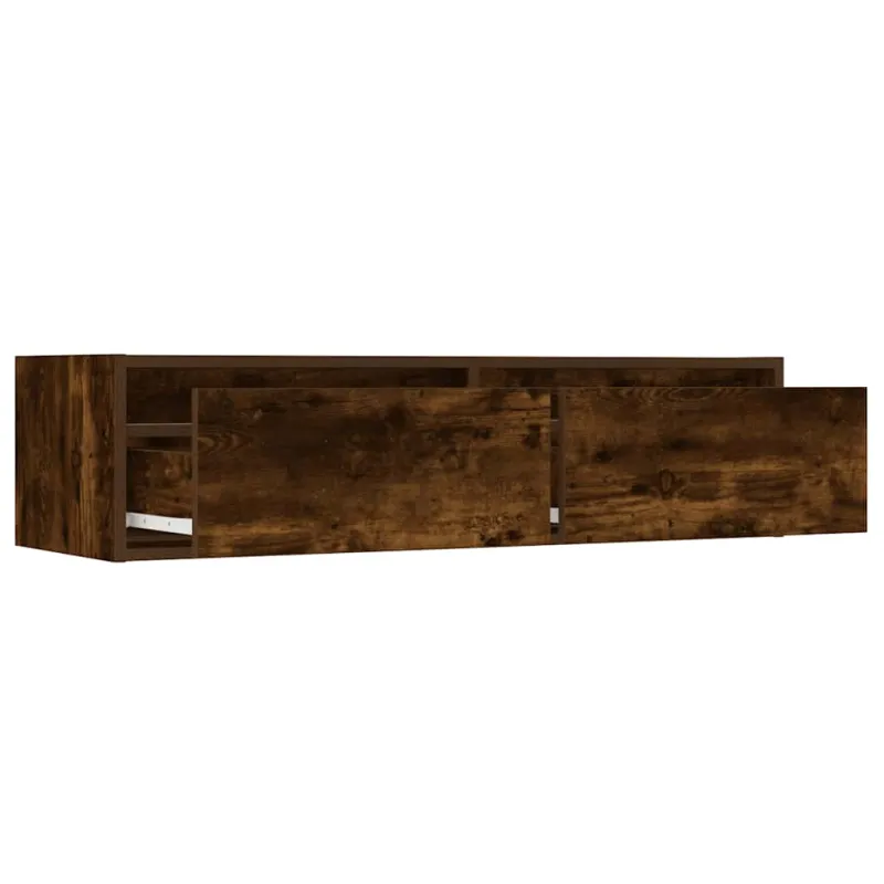 TV spintelė su LED lemputėmis, dūminio ąžuolo, 100X35,5x25 cm