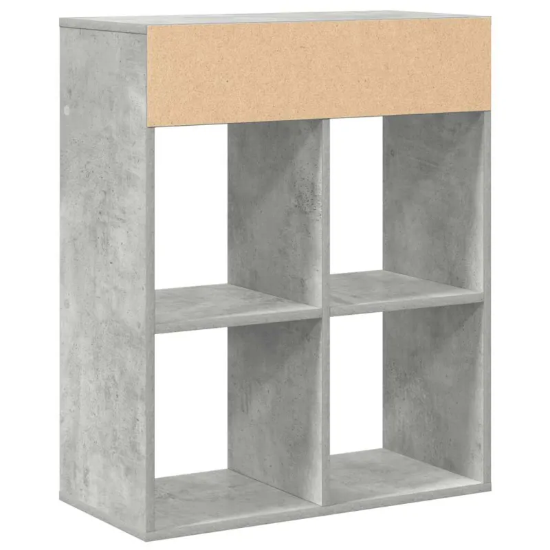 Spintelė knygoms, betono pilka, 66x31x80 cm, MDP