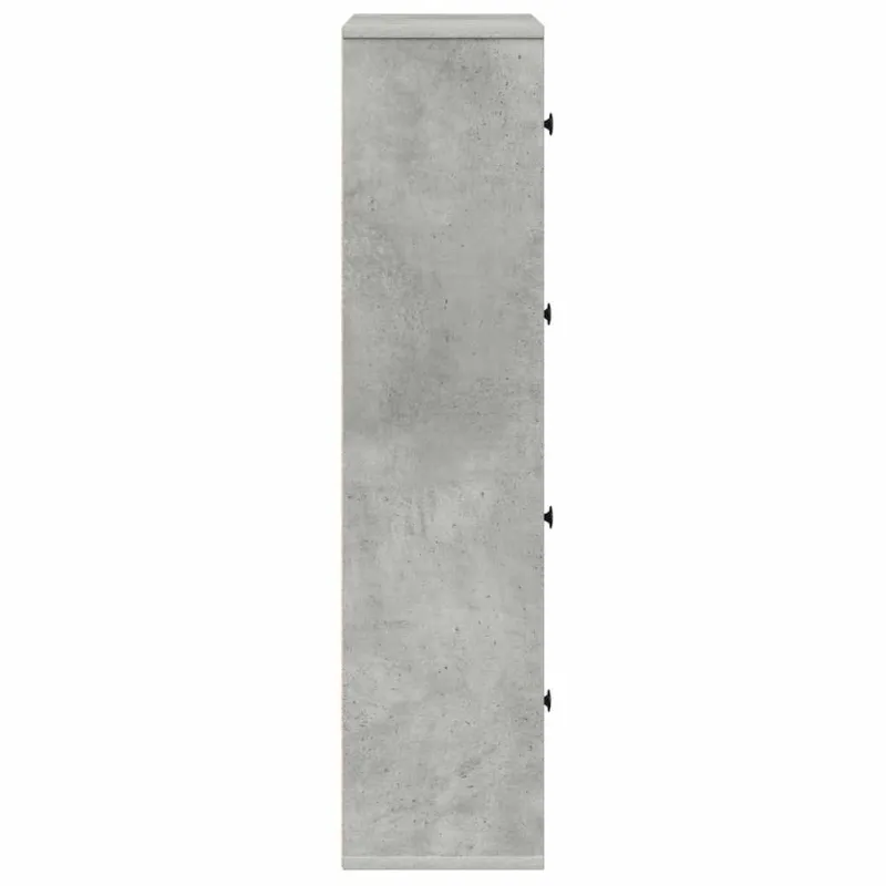 Knygų spinta, betono pilka, 60x24x101,5cm, apdirbta mediena