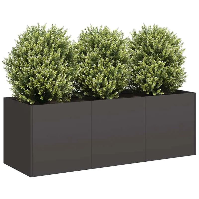 Vazonas, juodas, 120x40x40 cm, šaltai valcuotas plienas