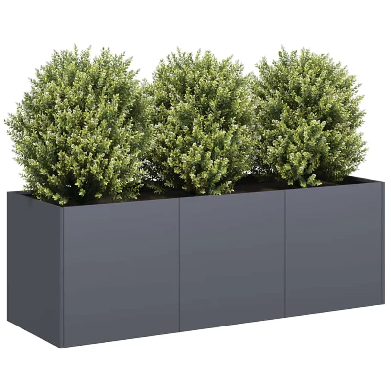 Vazonas, antracito spalvos, 120x40x40 cm, šaltai valcuotas plienas